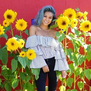 Zaful Strapless Off-Shoulder Striped Ruffle Top